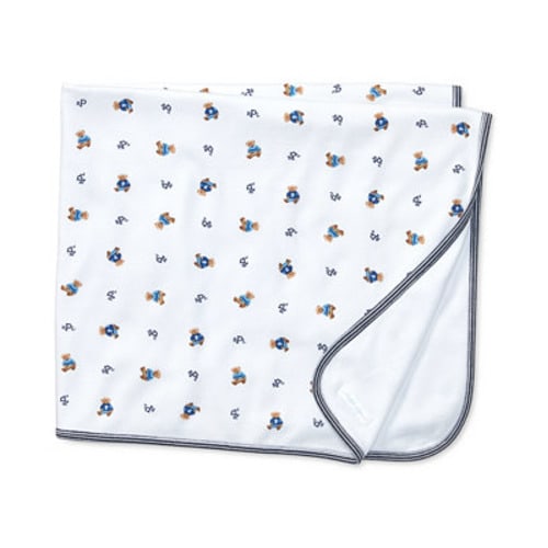 Baby Boys Reversible Bear Cotton Blanket