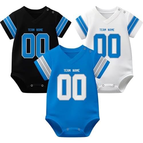 KREDE Baby Clothes Unisex Bodysuit Jersey Style Custom Name Number for Baby Boys