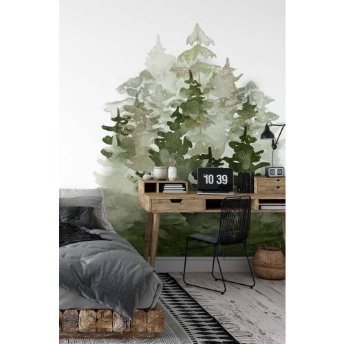 Forest Wall Decals Pine Tree Stickers Headboard, LF359