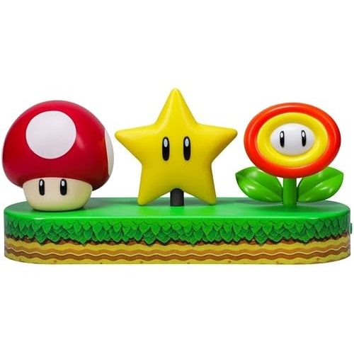 Paladone Super Mario Icon Light – Officially Licensed Nintendo Desk Light with Music Reactive Mode, Gaming Room Decor, USB or Battery Powered