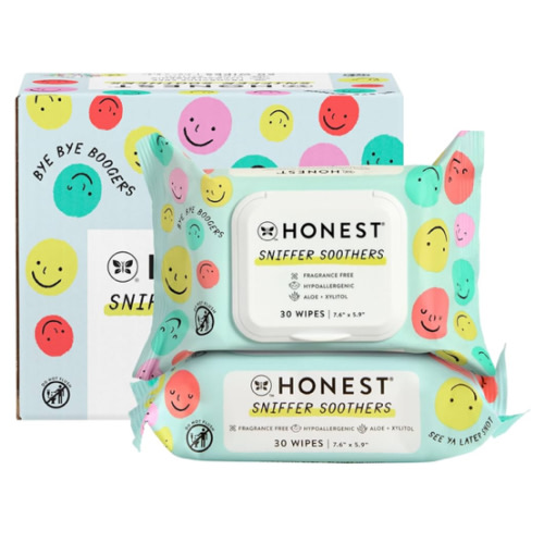 The Honest Company Plant-Based Snot Removing Wipes, Soothing Nose with Aloe, Hypoallergenic for Sensitive Skin, EWG Verified Fragrance-Free, 60 Count