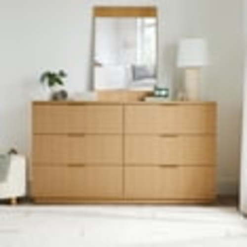 Better Homes & Gardens Lillian Fluted 6 Drawer Dresser, Natural Pine Finish