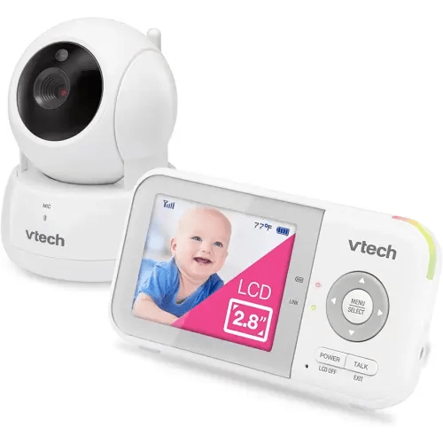 VTech VM923 Baby Monitor, 2.8” Screen, Pan-Tilt-Zoom, 1000ft Long Range, Night Vision, 2-Way Audio, Temperature Sensor, Lullabies, Secure Transmission No WiFi