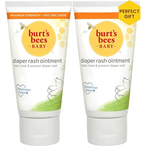 Burt's Bees Christmas Gifts, Baby Diaper Rash Ointment, Maximum Strength, 40% Zinc Oxide, 100% Natural Origin, Pediatrician Tested Stocking Stuffers, Net Weight 3 oz , Pack of 2