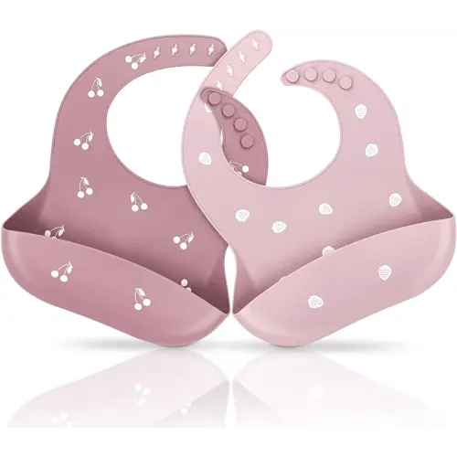 ME.FAN Silicone Baby Bibs for Babies & Toddlers | Adjustable Silicone Bibs Set of 2