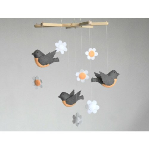 Flying Birds Baby Mobile, Flower Cot Mobile, Bird Baby Mobile, Bird Nursery Mobile, Baby Room Decoration, Crib Decor, Baby Shower Gift - Etsy