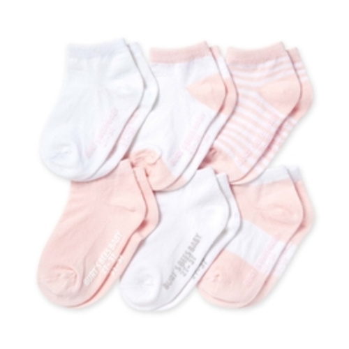 Solid & Stripes Organic Toddler Ankle Socks 6 Pack - Blossom - 3-12mo