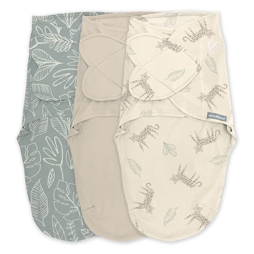SwaddleMe by Ingenuity Monogram Collection Swaddle, 3-Pack, for Ages 0-3 Months - Born Free