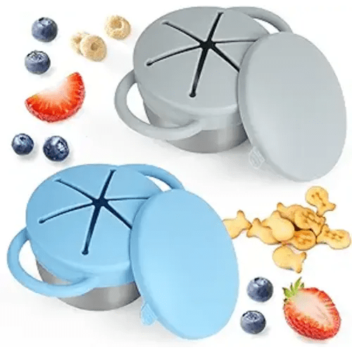 2 Pack Snack Cups for Toddlers Spill Proof