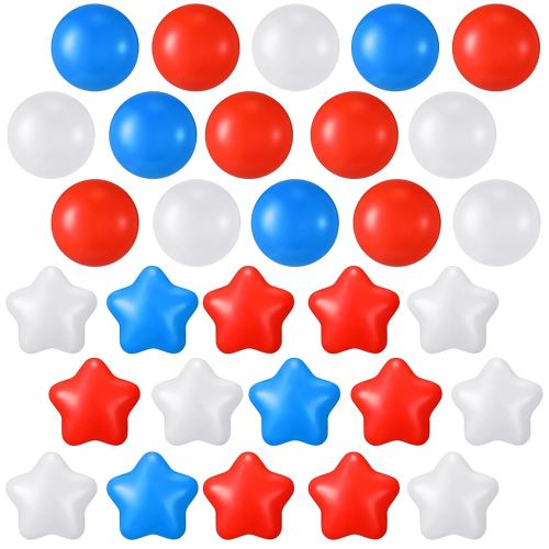 180 Pcs Plastic Play Balls Crush Proof Ocean Toy Balls for Independence Day Patriotic Party Play Tent Swimming Pool Decoration