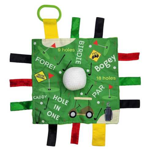Golf Lovey Sensory Blanket: Baby Jack & Co. Sports Tag Toy