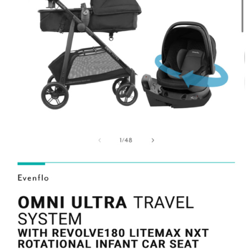 Evenflo Omni Ultra Travel System with Revolve180 LiteMax NXT Rotational Infant Car Seat