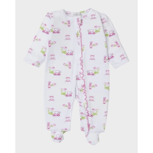 Girl's Golf Club Zip Footie, Size Newborn-9M