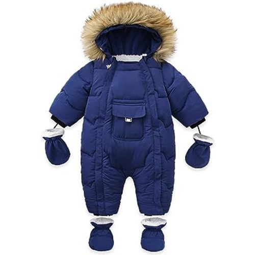 Mokitoni Baby Boy Winter Snowsuit Clothes Infant Girl Coat Jumpsuit Snow Suit For Toddler