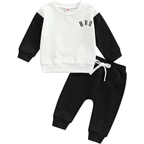 YOKJZJD Infant Toddler Baby Boy Fall Winter Outfits Letter Pullover Sweatshirt Long Sleeve T-Shirt Top Pants Clothes Set