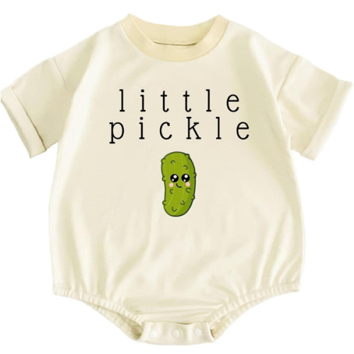 Little Pickle Bodysuit Cute Funny Pickle One Piece Sweatshirt Romper Vegan Infant Shower Shirt (0-6 Months, little pickle-Short Sleeve Romper)