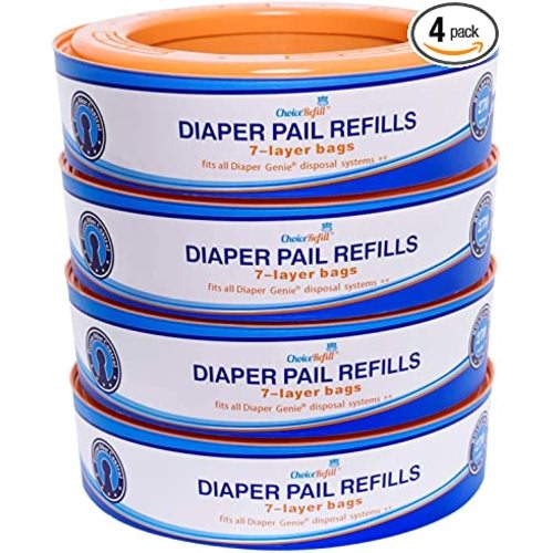 Compatible with Diaper Genie Pails, 4-Pack, 1080 count - 270 Count (Pack of 4)