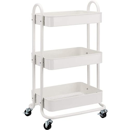 Amazon Basics 3-Tier Rolling Utility or Kitchen Cart - White