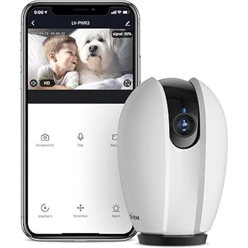 LaView Indoor Security Camera, Baby Monitor with Sound/Motion Detection and Night Vision,WiFi Camera Home Pet Dog Surveillance Camera with App,Two-Way Audio,360-degree IP Camera Work with Alexa