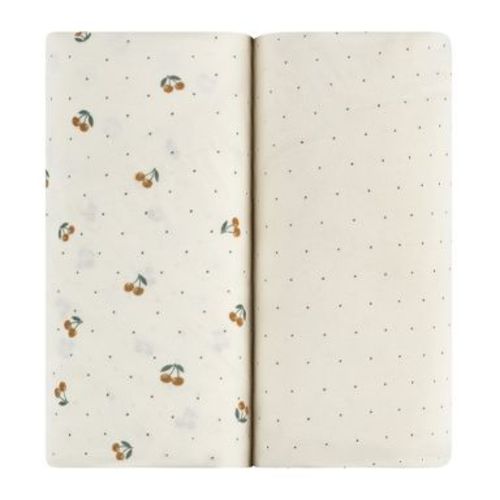 Aurora Fitted Bassinet Sheet Set - 2 pk - 100% Jersey Knit Cotton - Yellow Cherry Printed