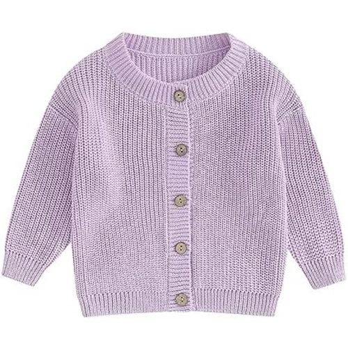 Baby Girl Cardigan Sweater Infant Toddler Long Sleeve Button Up Knit Jacket Coat Warm Fall Winter Clothes