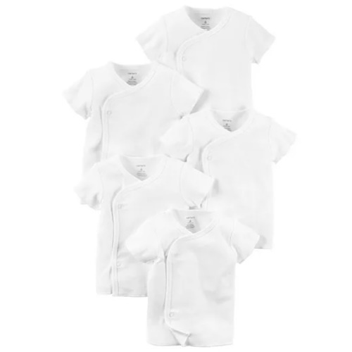 AED 48 (NOT 48 USD) Carter's 5 Pack Side-Snap Tees - White Online in UAE, Buy at Best Price from FirstCry.ae - 27670ae812c32