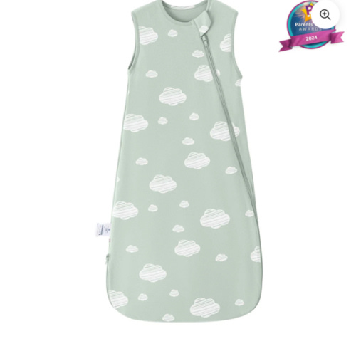 Sleeveless Sleep Sack 0.5 TOG - Organic Cotton - Green Sky