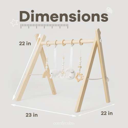 Wooden Baby Play Gym Set, Interactive Activity Center by Comfy Cubs