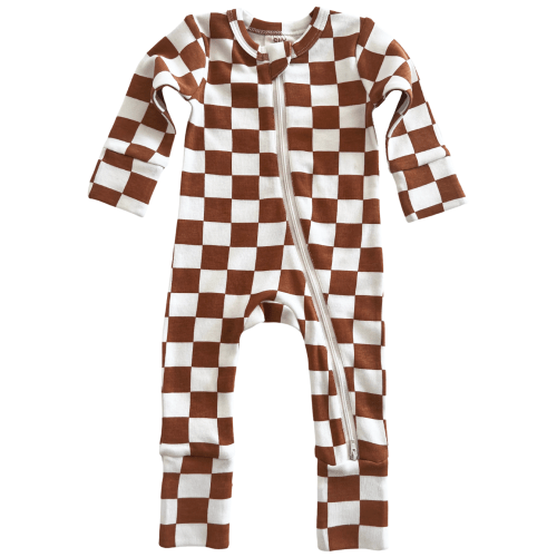 Stracciatella Checkerboard / Organic 2-Way Zip Romper
– SIIX COLLECTION