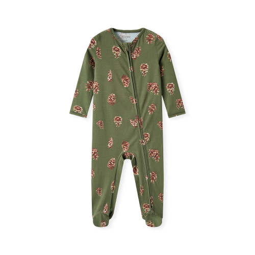 Pinecone Cotton Stretch Zipper Footed Romper