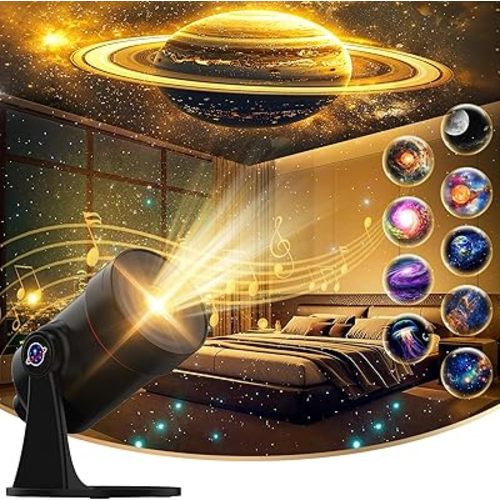[White Noise] Galaxy Projector, 28 Soothing Sounds Star Projector Sound Machine, Solar System Space Planetarium Projector Night Light, Room Decor for Ceiling Bedroom Kids Adults Sleep Trainer