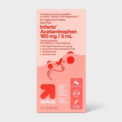 Infants' Acetaminophen - 2 fl oz - up&up™: Liquid, 160mg, Whole Body, Cherry Flavor