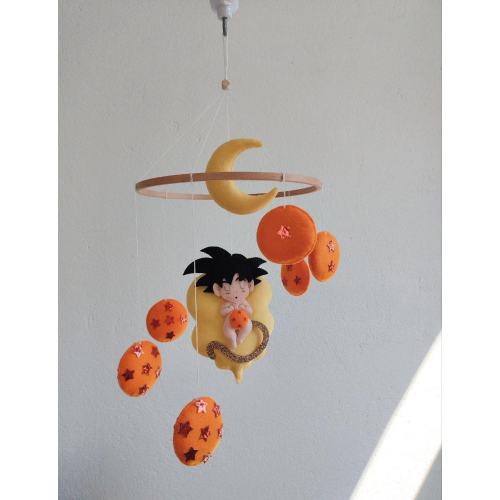 Goku Dragon Ball Anime Manga Baby Crib Mobile, Anime Crib Mobile Baby Cot Anime Nursery Decor, cute baby goku dragon ball