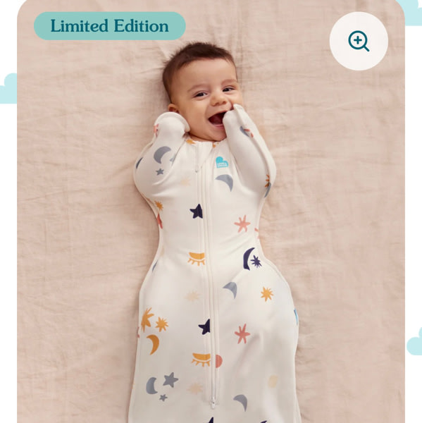 Swaddle Up™ 1.0 TOG Organic Cotton Buff Lunar