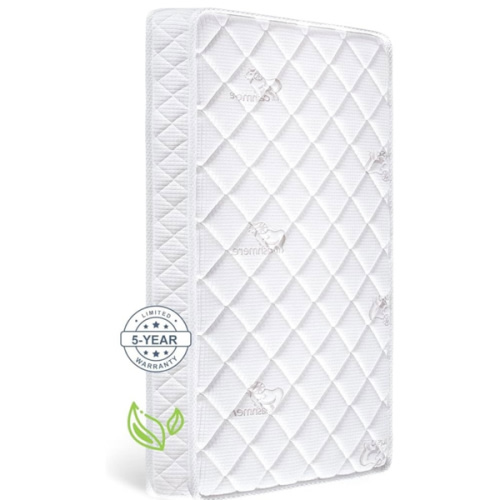 Premium Crib & Toddler Mattress,100% Knitted Fabric, Premium Fleece Surface-Hypoallergenic, 5" Thick Firm Soft Crib Mattress, Non-Toxic - Fits Standard Cribs & Toddler Beds