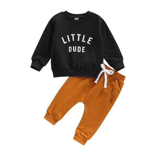 Gender Neutral Baby Boy Girl Fall Winter Clothes Sweatshirt Shirt Pants Toddler Infant Outfit