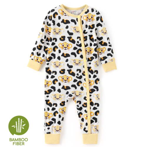 Disney Bamboo Baby Romper Lion King Simba Graphic Long Sleeve Jumpsuit Coverall Gift Newborn Infant