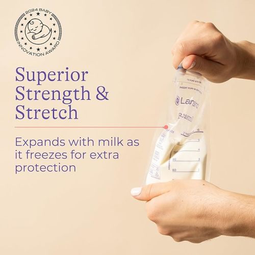 Lansinoh Breastmilk Storage Bags, 200 Count Value Pack, Easy to Use Breast Milk Storage Bags for Feeding, Baby Essentials, Presterilized, Hygienically Doubled-Sealed for Freezing & Refrigeration, 6 OZ - 6 Ounce - 200.0