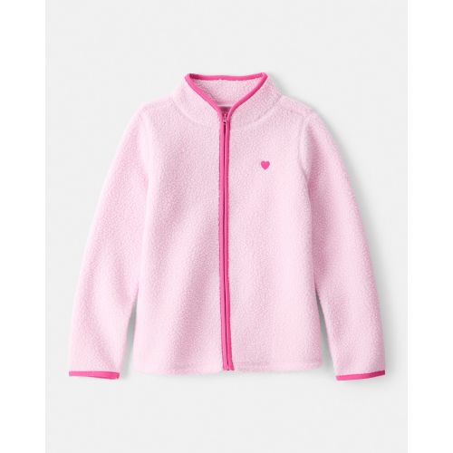 Girls Microfleece Long-Sleeve Zip-Up Jacket - Pink - OshKosh B'gosh | Carter's