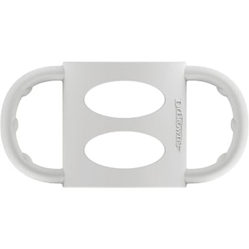 Dr. Brown's Milestones 100% Silicone Baby Bottle Handles, Narrow, Removable Easy-Grip Transitional Sippy Cup Handles, Gray, 4m+, 1 Pack