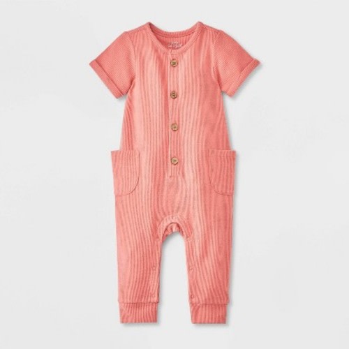 Baby Cozy Thermal Romper - Cat & Jack™ Pink 12M