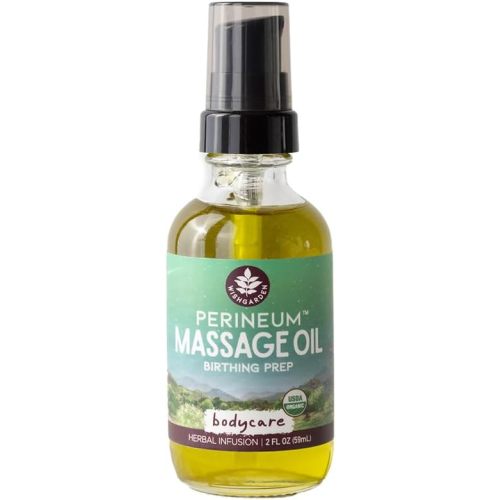 WishGarden Herbs Perineal Massage Oil - Certified Organic Herbal Oil Infusion with Plantain Leaf, Calendula & Jojoba Oil, Supports Skin Elasticity & Prevents Perineum Tearing During Childbirth, 2oz