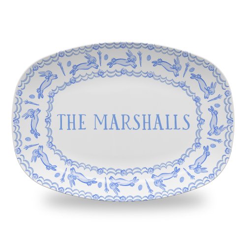 Easter Toile Platter | Easter Plate | Personalized Easter Platter Non ceramic Monogrammed Hostess Gift Idea Easter Gift Bunny Platter Tray