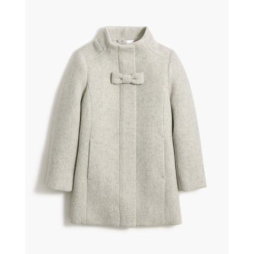 Girls' wool-blend bow coat, Heather Dusk, size 4-5
