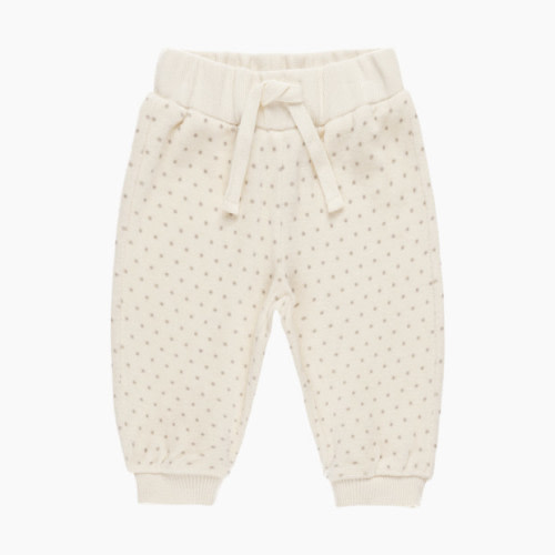 Quincy Mae Velour Relaxed Sweatpant - Natural, 3-6 M