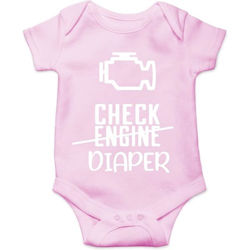 CBTwear Check Engine - Baby Clothes - Funny Newborn Bodysuit Outfits for Boys and Girls