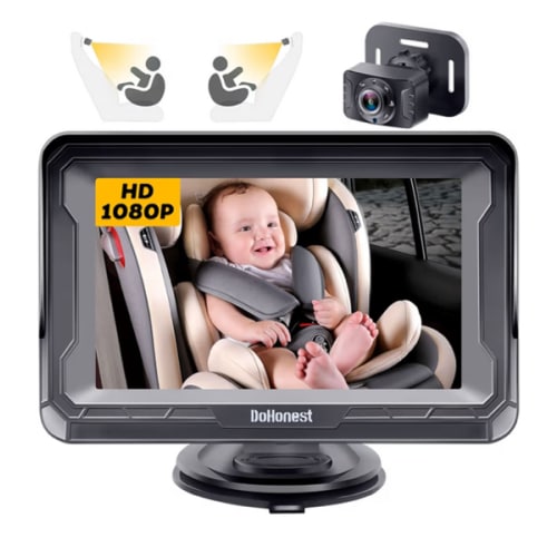 DoHonest Baby Car Camera HD 1080P - Rear-Facing Car Baby Monitor with Night Vision, Adjustable View Angle, Easy Setup, Anti-Glare Display, Safety for Kids & Infants