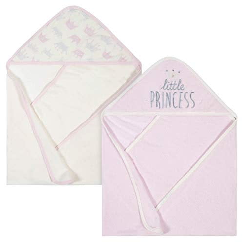 Gerber Baby 2-Pack Hooded Towels, Little Princess (Pink/Ivory), One Size