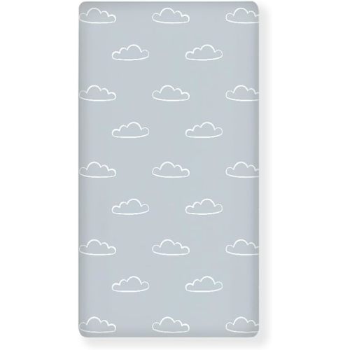 Blue Sky with White Clouds Fitted Crib Sheet Watercolor Abstract Standard Crib Mattress Fitted Sheet Baby Toddler Bed Mattress Sheets for Boys Girls 28"x52"