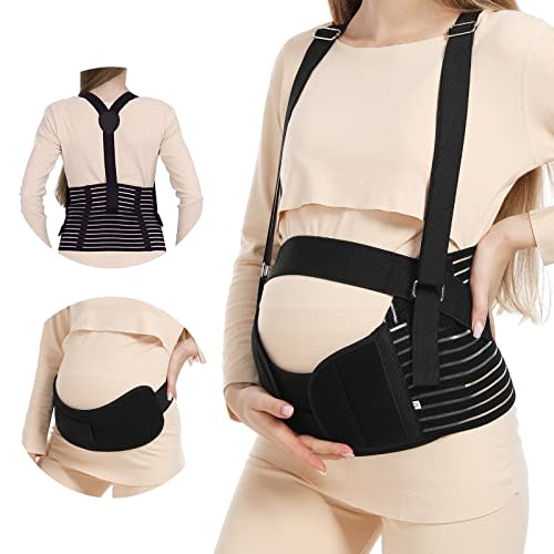 Evolway Belly Bands For Pregnant Women - Maternity Belt Pregnancy Support - Breathable Abdominal Binder, Back Support, Multiple Sizes And Colors For All Stages Of Pregnancy & Postpartum